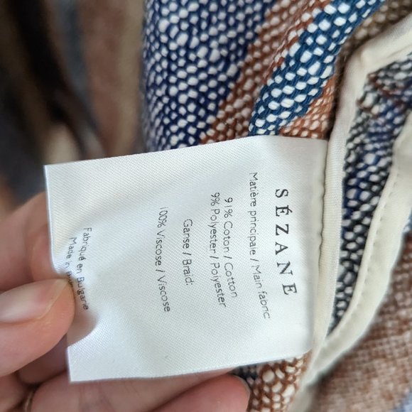 Sezane, Karena Jacket - Blue Brown Jacquard - Picture 6 of 11